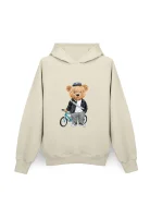 Bluza damska z kapturem (S/M) Fluffy Puffy Bart beżowa