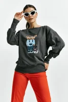 Women"s sweatshirt (L/XL) Fluffy Puffy Steve graphite