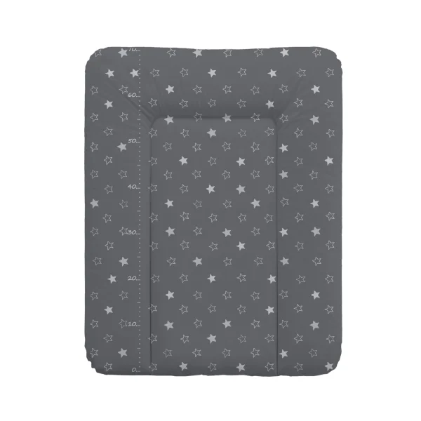 Soft changing mat small (50x70) Stars dark grey